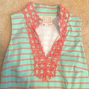 Sail to Sable Mint and Coral Striped Dress